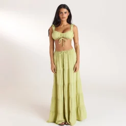 Gerüschtes Bralette (Set) - Gewaschene Limone