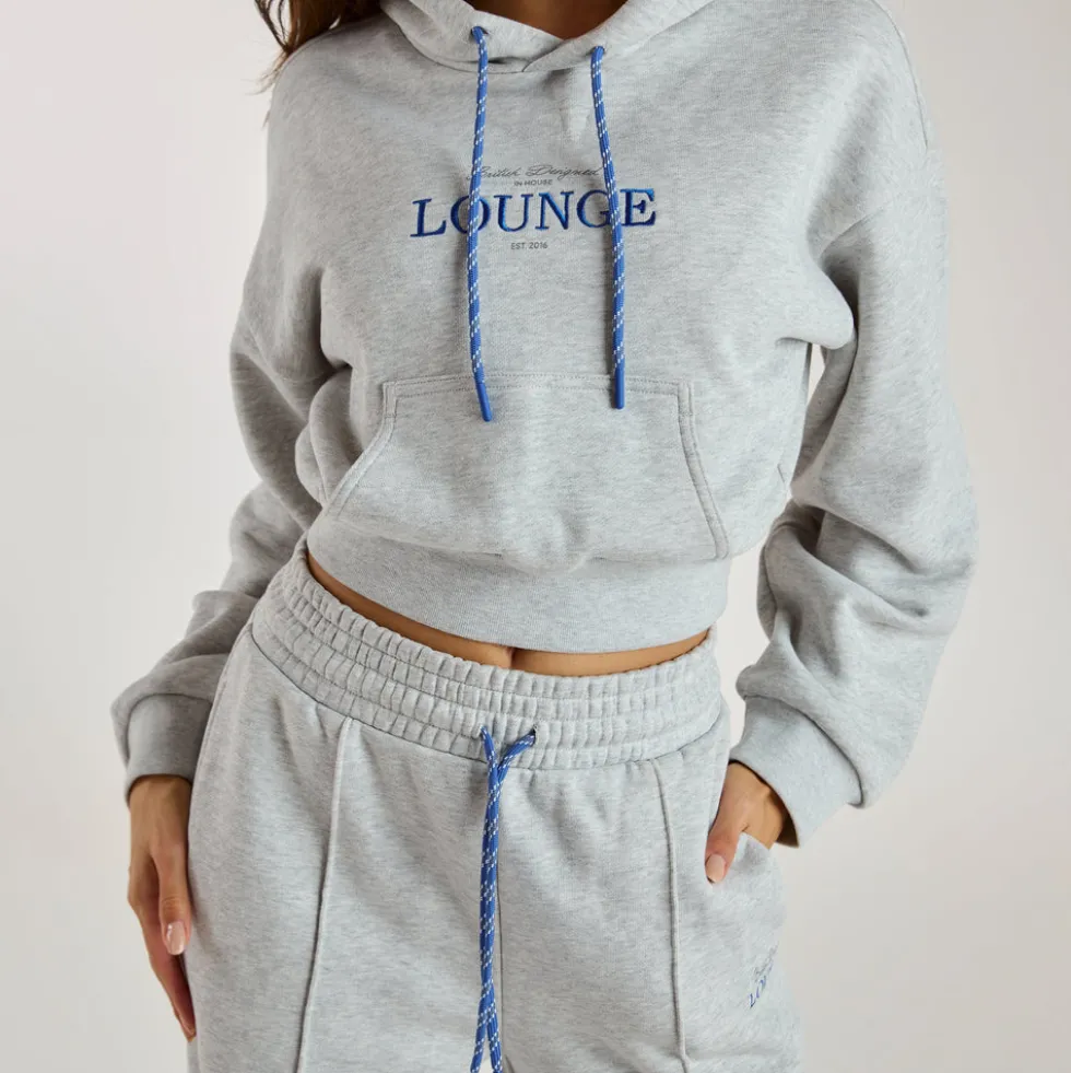 Kurzer Hoodie - Grauer Melange