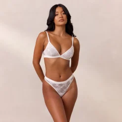 Lace Triangle Bralette - Weiß