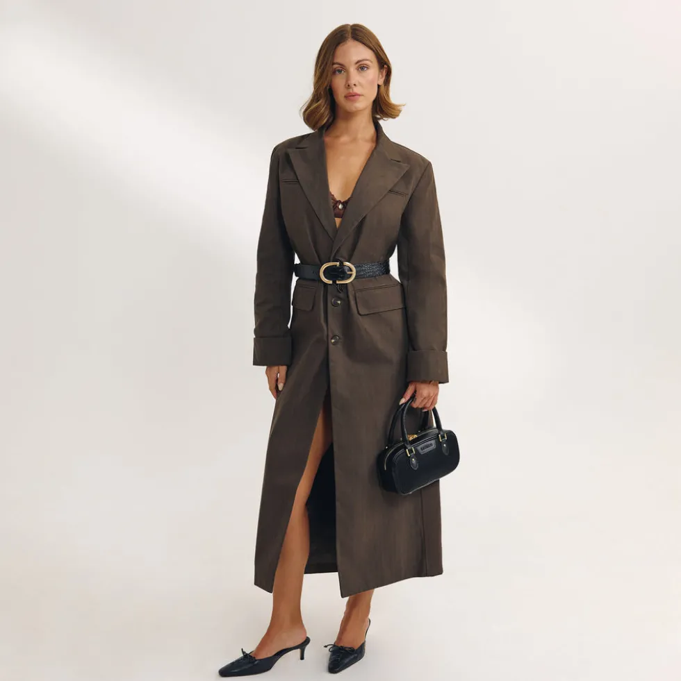 Langer Blazer - Dunkelbraun