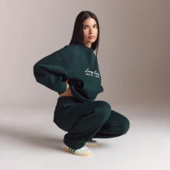 Lounge Living Pullover mit Viertel-Zip - Waldgrün