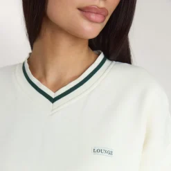 Lounge Living V-Neck Pullover - Crèmefarben