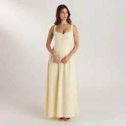 Maxikleid mit Niedriger Taille - Zitrone
