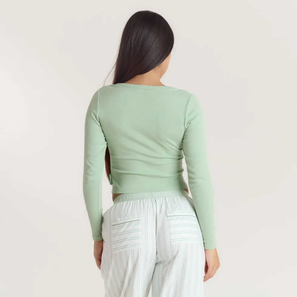 Mistletoe Henley Pyjamahemd - Salbei