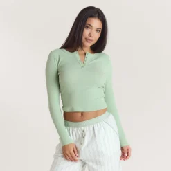 Mistletoe Henley Pyjamahemd - Salbei