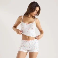 Modal Cami Pyjama-Oberteil - Weißes Obst