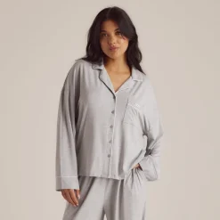Modal Pyjamahemd - Grauer Melange