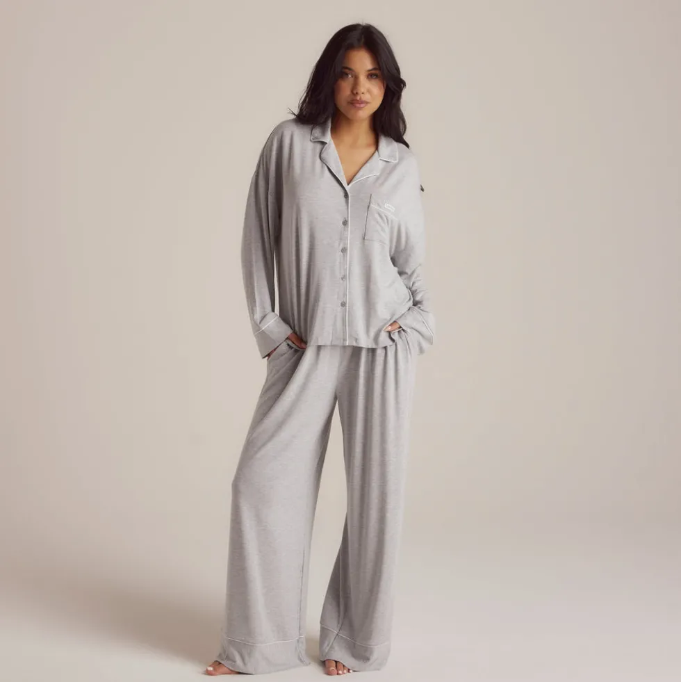Modal Pyjamahemd - Grauer Melange