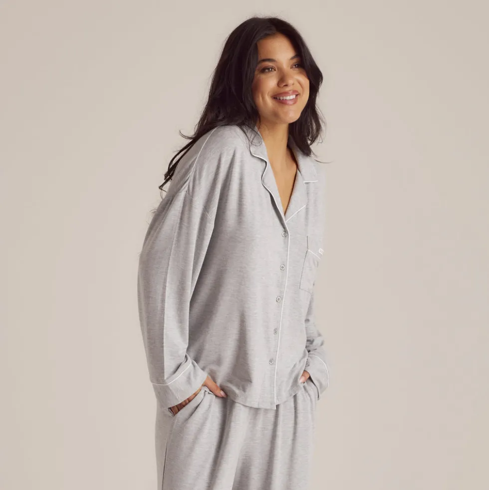 Modal Pyjamahemd - Grauer Melange
