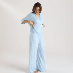 Modal Pyjama-Unterteil - Florales Blau
