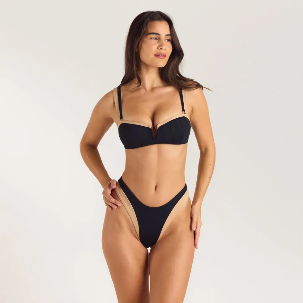 Monaco Bandeau Bikini-Top - Schwarz