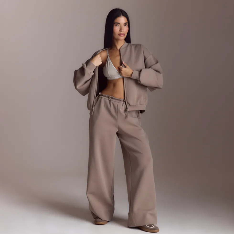 Neopren Bomberjacke - Taupe