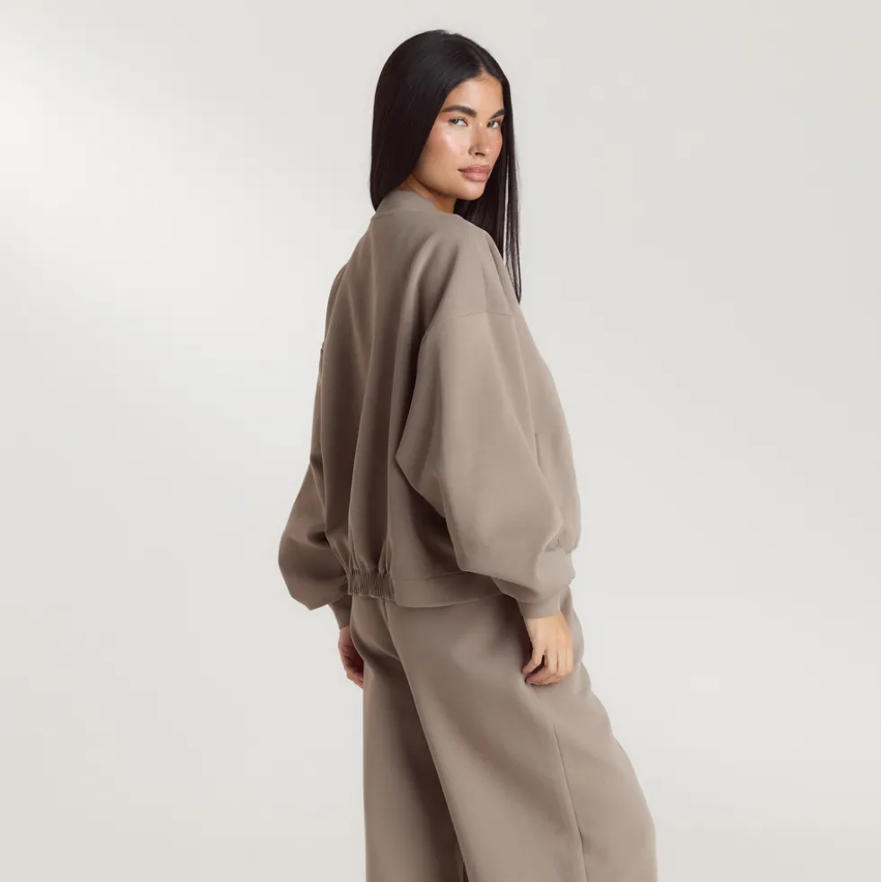 Neopren Bomberjacke - Taupe
