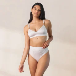 Nurture Still-BH und String/Slip Set - Crèmefarben