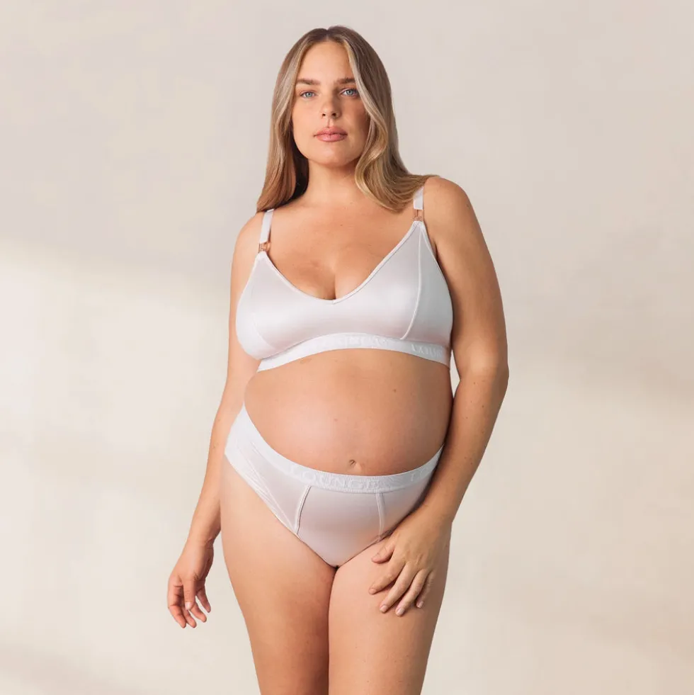 Nurture Still-BH und String/Slip Set - Crèmefarben