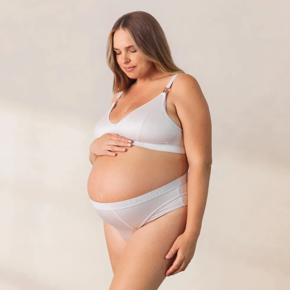 Nurture Still-BH und String/Slip Set - Crèmefarben