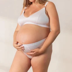 Nurture Still-BH und String/Slip Set - Crèmefarben