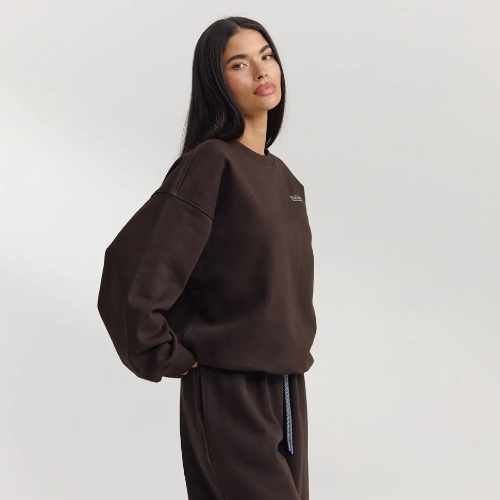 Oversized Pullover - Dunkle Schokolade