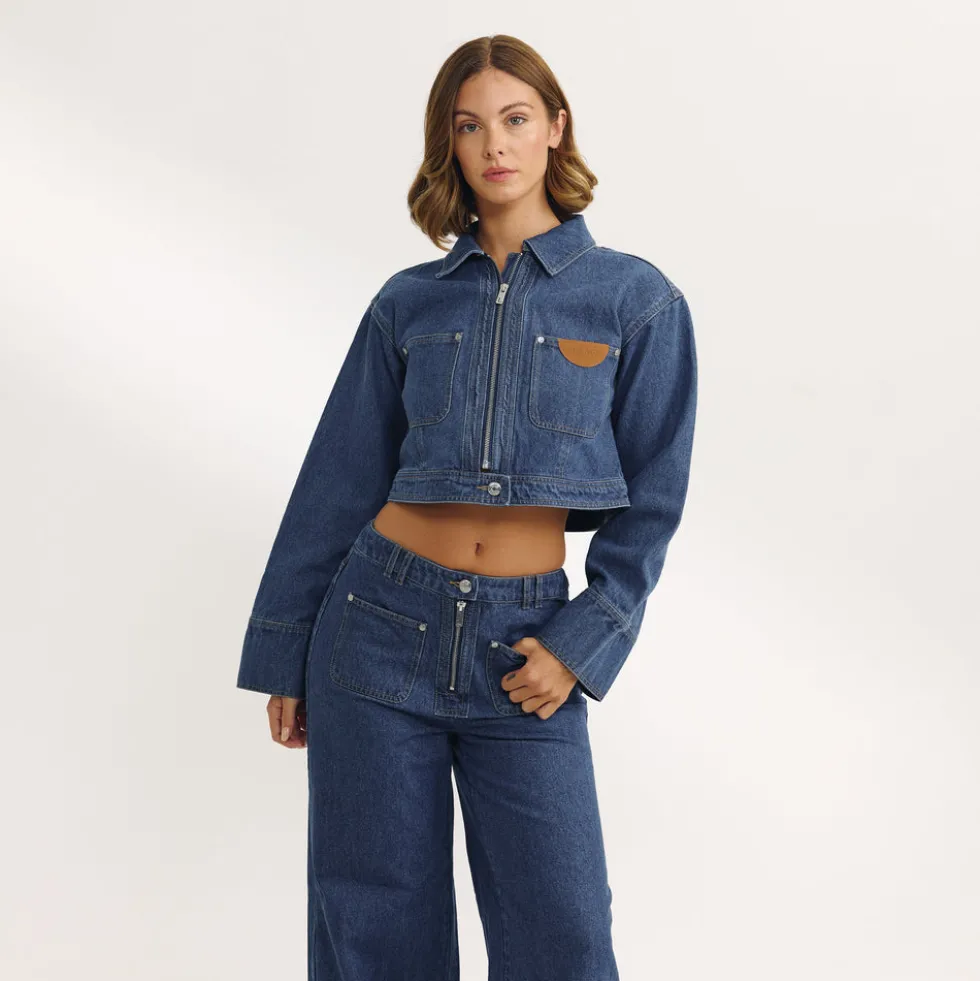Oversize-Denimjacke - Blau