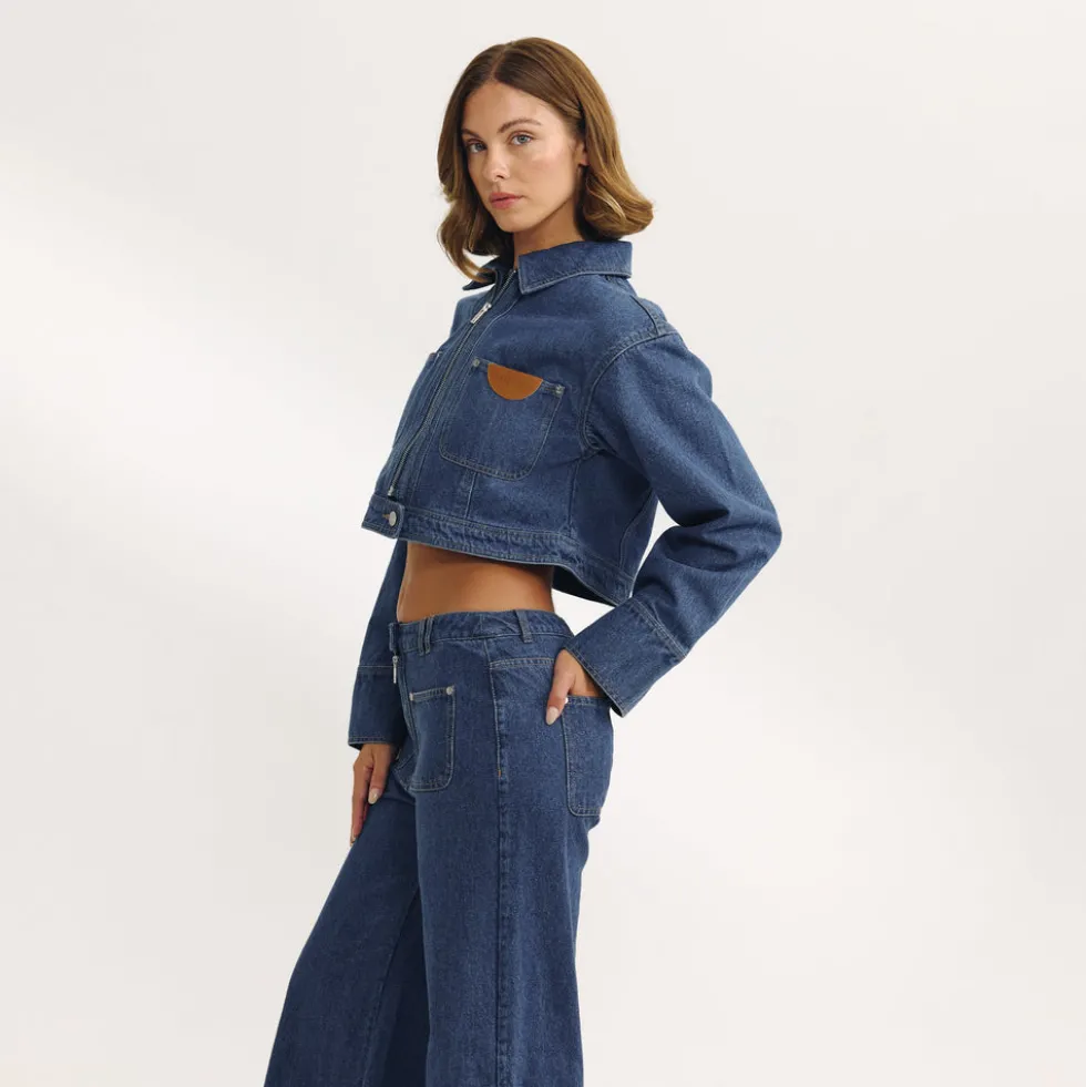 Oversize-Denimjacke - Blau