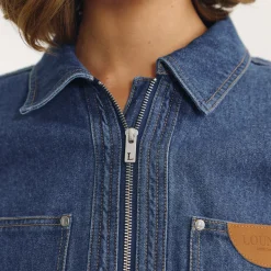 Oversize-Denimjacke - Blau