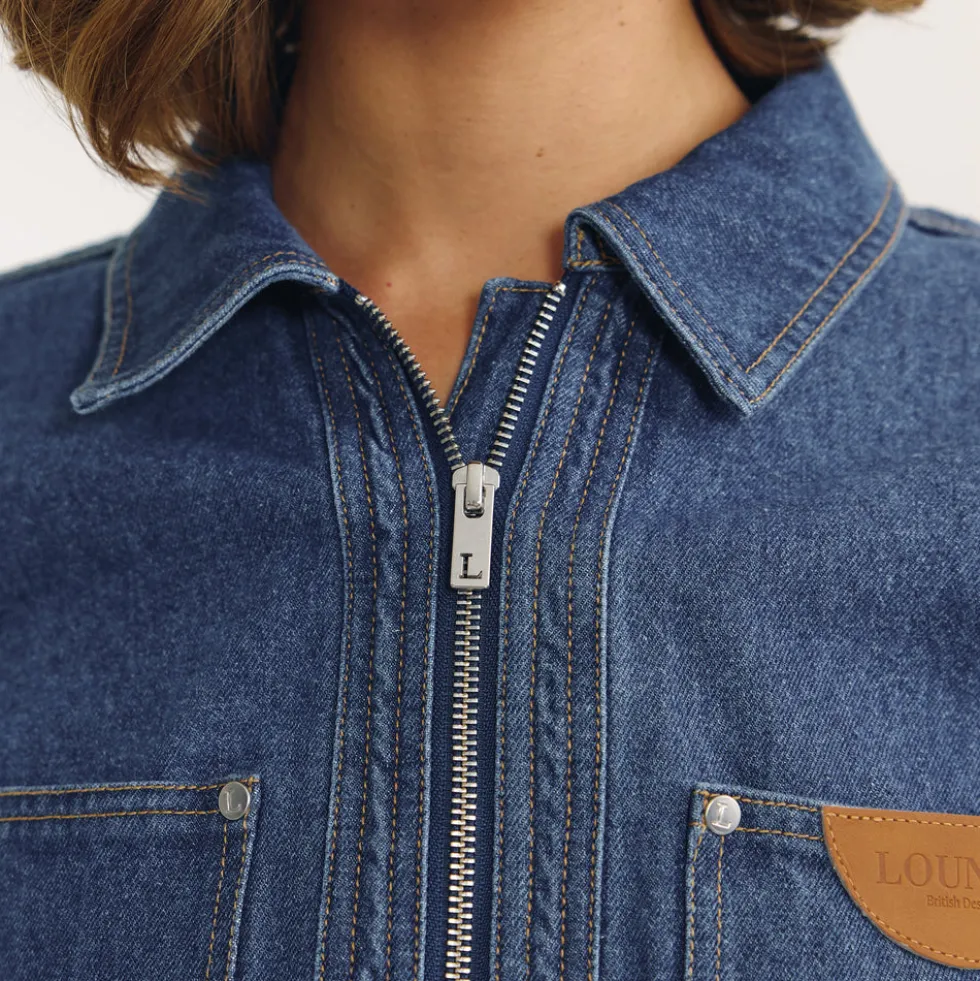 Oversize-Denimjacke - Blau