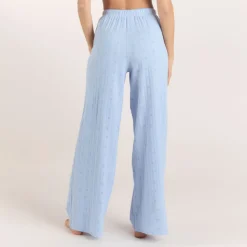 Pointelle Pyjamahosen - Florales Blau