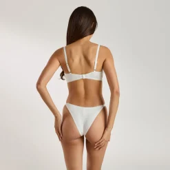 Pointelle Triangle Bralette - Hafermilch
