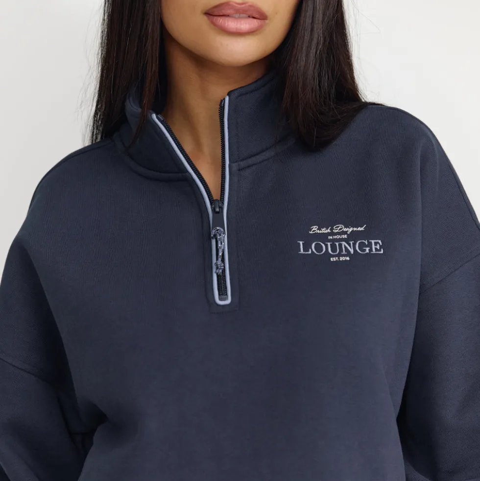 Pullover mit Reißverschluss - Dunkelblau