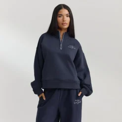 Pullover mit Reißverschluss - Dunkelblau