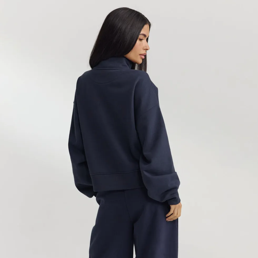 Pullover mit Reißverschluss - Dunkelblau