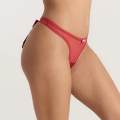 Satinschleife G-String - Rot