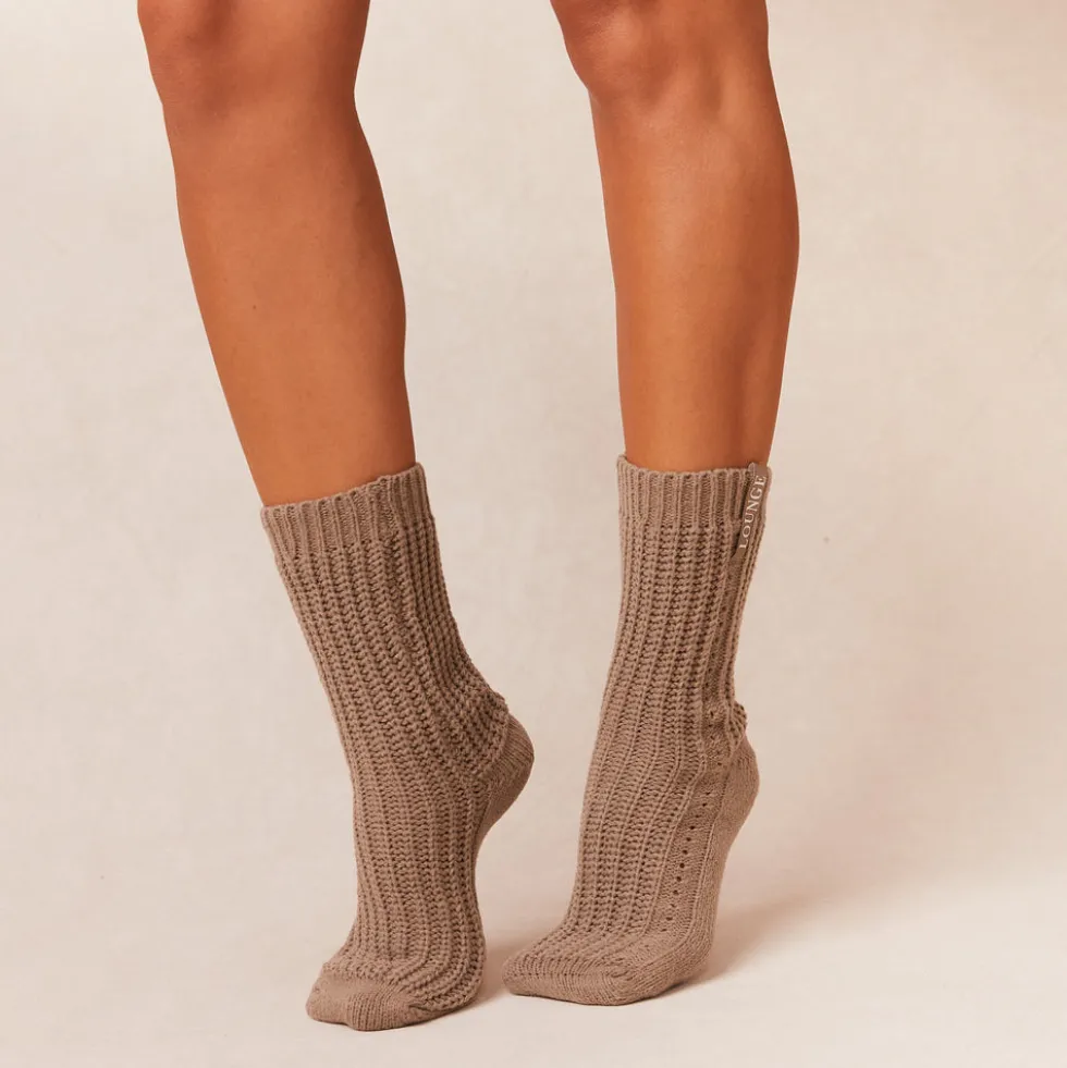 Snooze Gestrickte Socke - Beige