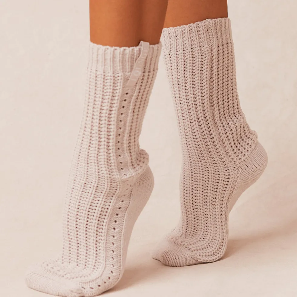 Snooze Gestrickte Socke - Crèmefarben