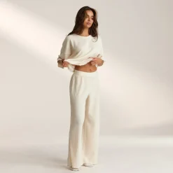 Soft Waffle Pyjama-Hose - Crèmefarbe