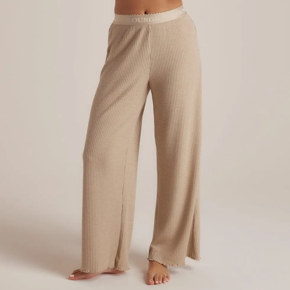 Soft Waffle Pyjama-Hose - Hellbraun