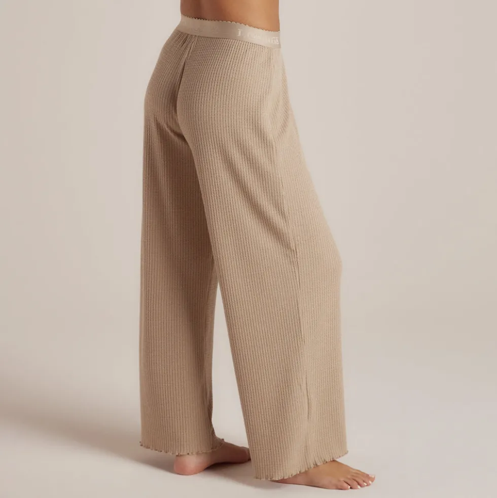 Soft Waffle Pyjama-Hose - Hellbraun