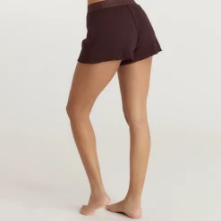 Soft Waffle Pyjama-Shorts - Dunkle Schokolade