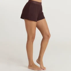 Soft Waffle Pyjama-Shorts - Dunkle Schokolade