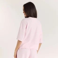 Soft Waffle Pyjama-Top - Rosa