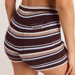 Strickshorts - Braune Streifen