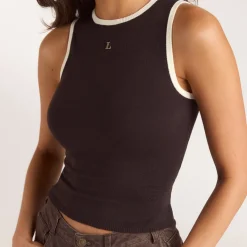 Strick-Vest Top - Schokolade