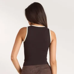 Strick-Vest Top - Schokolade