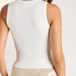 Strick-Vest Top - Weiß