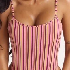 Sunstripe Badeanzug - Retro-Streifen