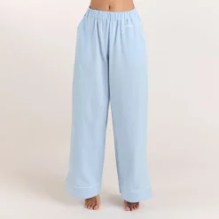 Texturierte Pyjamashorts aus Baumwoll - Blau