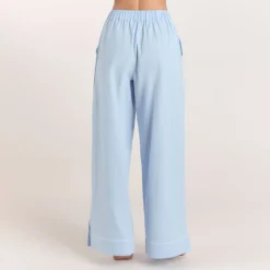 Texturierte Pyjamashorts aus Baumwoll - Blau