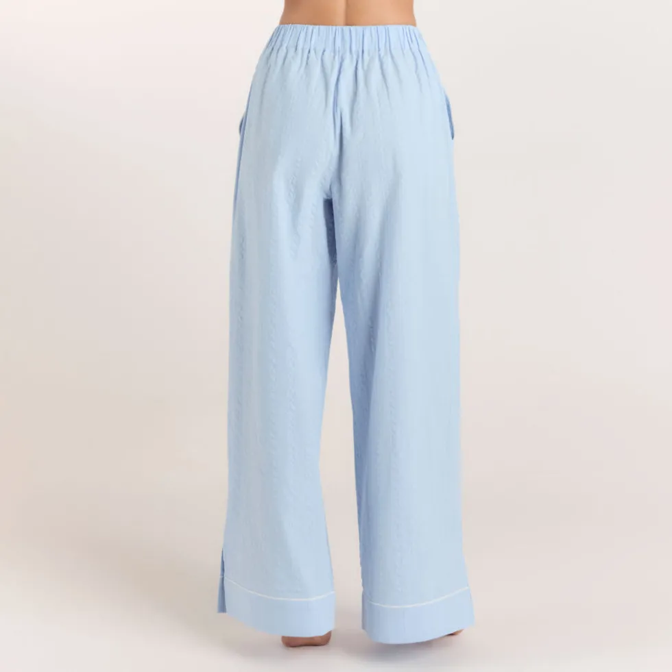 Texturierte Pyjamashorts aus Baumwoll - Blau