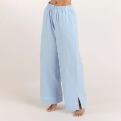 Texturierte Pyjamashorts aus Baumwoll - Blau
