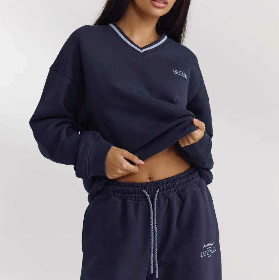 V-Neck Pullover - Dunkelblau